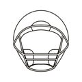 Helmet american football front view outline