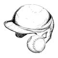 Helmet ball baseball sport design Royalty Free Stock Photo