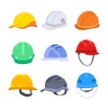 helmet builder set cartoon vector illustration