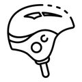 Helmet canoeing icon, outline style