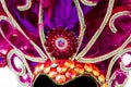 Helmet decorated with bright stones and feathers for carnival Royalty Free Stock Photo