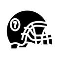 helmet football player head protective accessory glyph icon vector illustration