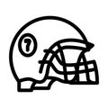 helmet football player head protective accessory line icon vector illustration