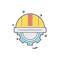 helmet gear icon vector design