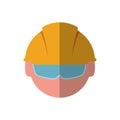Helmet glasses constructer worker industry icon. Vector graphic Royalty Free Stock Photo