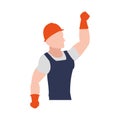 Helmet gloves constructer worker industry icon. Vector graphic Royalty Free Stock Photo