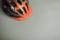 Helmet, gloves and water bottle - bicycle accessories Royalty Free Stock Photo