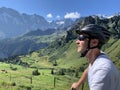Mountain Biking in the Alps Royalty Free Stock Photo