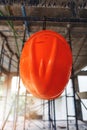 Helmet hang on scaffold Royalty Free Stock Photo