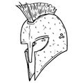 Helmet icon. Ancient cartoon helmet.