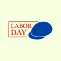 Helmet labor day logo, flat style
