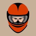 Helmet motorcycle face vector illustration flat style front