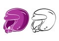 Helmet motorcycle for motor racing and bicycle sport, it is safety head protection. Vector icons for web design