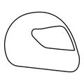 Helmet motorcycle racing sport contour outline icon black color vector illustration flat style image Royalty Free Stock Photo