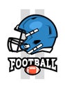 Helmet for playing American football. Logo emblem. Royalty Free Stock Photo