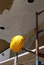 Helmet on scaffold Royalty Free Stock Photo