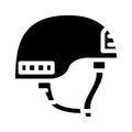 helmet soldier glyph icon vector illustration