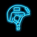 helmet soldier neon glow icon illustration