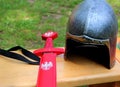 Helmet and sword knight.