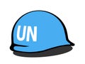 Helmet of United Nations peacekeeping forces Royalty Free Stock Photo