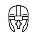 helmet viking soldier line icon vector illustration