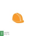 Helmet, worker, construction icon line. Hard cap safety and protective