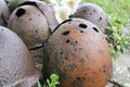 Helmets of Soviet soldiers of the Great Patriotic War