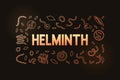 Helminth vector concept horizontal colored illustration on dark background