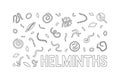 Helminths vector concept minimal horizontal illustration or banner