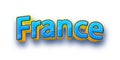 Country France text for Title or Headline. In 3D Fancy Fun and Cute style.