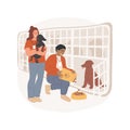 Help at animal shelter isolated cartoon vector illustration.