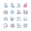 Help for animals - colorful line design style icon set