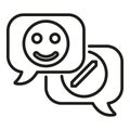 Help antidepressant chat icon outline vector. Drug pill