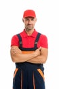 Help around house handyman service. Man helpful laborer. Repair and renovation. Repair tips. Guy worker in uniform