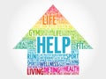 HELP arrow word cloud Royalty Free Stock Photo