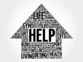 HELP arrow word cloud Royalty Free Stock Photo