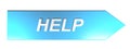 HELP on blue arrow - 3D rendering Royalty Free Stock Photo