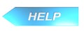 HELP on blue arrow - 3D rendering Royalty Free Stock Photo