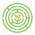 Help the butterfly to come out. Maze game for kids. Labyrinth. Vector illustration Royalty Free Stock Photo