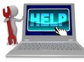 Help Button Means World Wide Web And Advice 3d Rendering Royalty Free Stock Photo