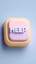 Help Button Concept. 3D Rendering Illustration Of Assistance And Support. Royalty Free Stock Photo