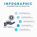 help, cash out, debt, finance, loan Infographics Template for Website and Presentation. GLyph Gray icon with Blue infographic