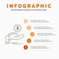 help, cash out, debt, finance, loan Infographics Template for Website and Presentation. Line Gray icon with Orange infographic