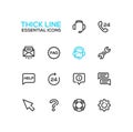 Help Center - Thick Single Line Icons Set