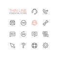 Help Center - Thin Single Line Icons Set