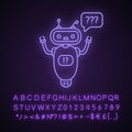 Help chatbot neon light icon