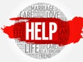 HELP circle word cloud collage Royalty Free Stock Photo