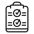 Help clipboard icon outline vector. Social review