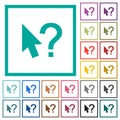 Help cursor flat color icons with quadrant frames