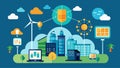 With the help of datadriven smart grids renewable energy sources like wind and solar were efficiently integrated into Royalty Free Stock Photo